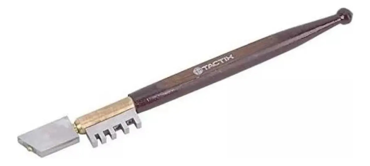 Cortavidrio Tactix Mango De Madera Y Cabeza De Acero 18 Cm