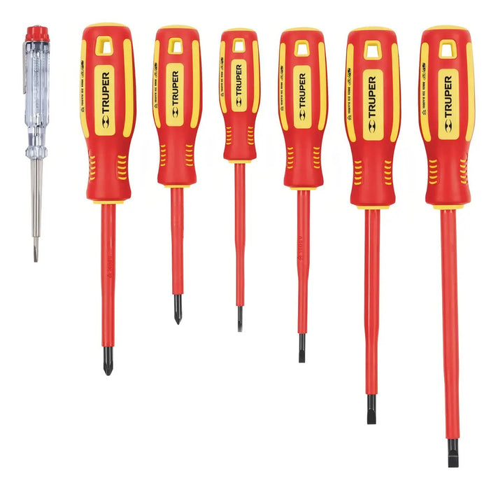Atornillador Truper Aislado Juego 7 Piezas DTJ-7D