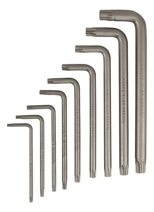 Juego Llaves Torx Largas T20-T60 9 Piezas Acero Force
