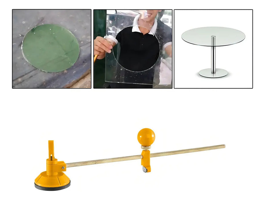 Compás Corta Vidrio Circular con Ventosa Ingco