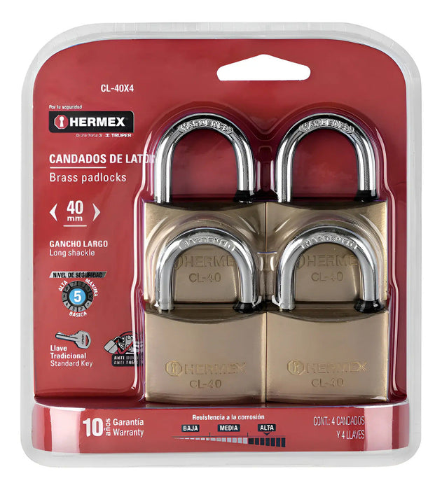 Set 4 Candados 40 Mm Cl-40x4