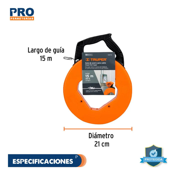 Guía Para Cable 15 Mts Acero Sk5