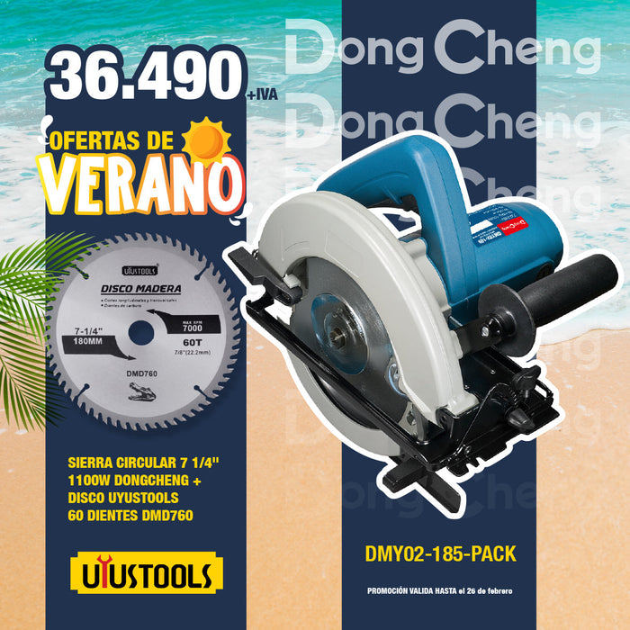 Sierra Circular 7 1/4" 1100W + Disco 60 Dientes