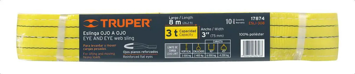 Eslinga Ojo A Ojo 3'' X 8 Mt Truper