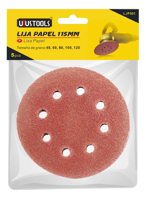 Set 5 Pcs Lijas Roto Orbital 4 1/2'' Uyustools