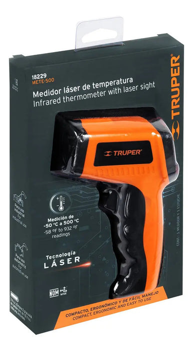 Termómetro Infrarrojo Truper 500°C con Láser
