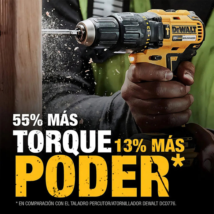 Kit Taladro Percutor 1/2" 20V Max Dewalt DCD7781D2-B2 Amarillo