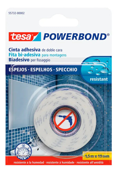 Cinta Doble Faz Espejos 19mm X 1.5 Mts Tesa
