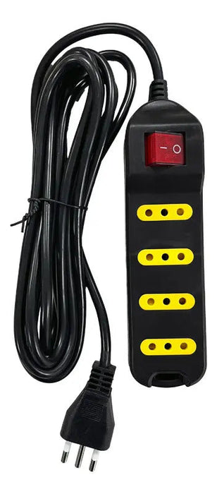 Alargador con interruptor 4 posiciones 3 metros negro