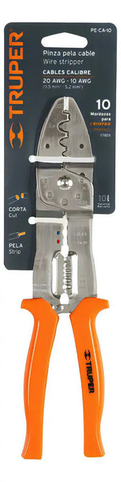 Pinza Pelacables 10'' 20-10 Awg Corte Crimpado
