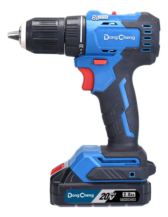 Taladro Atornillador Inalámbrico 13mm Dong Cheng DCJZ2050-DM Color Azul