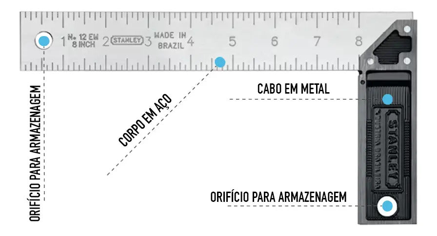 Escuadra Carpintero 8" 12-em