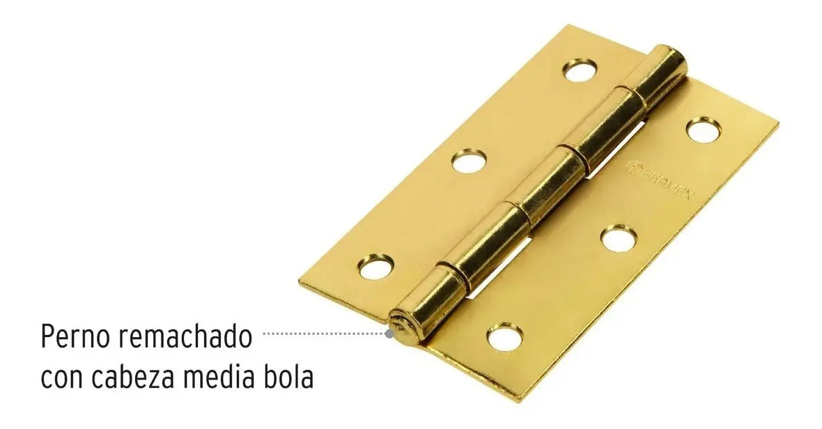 Bisagra Acero Latonado 3-1/2'' X 2-1/8'' Hermex