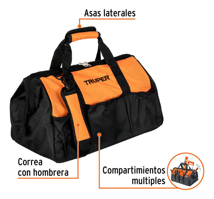 Maleta Porta-herramientas Flexible De 18 Truper Gris