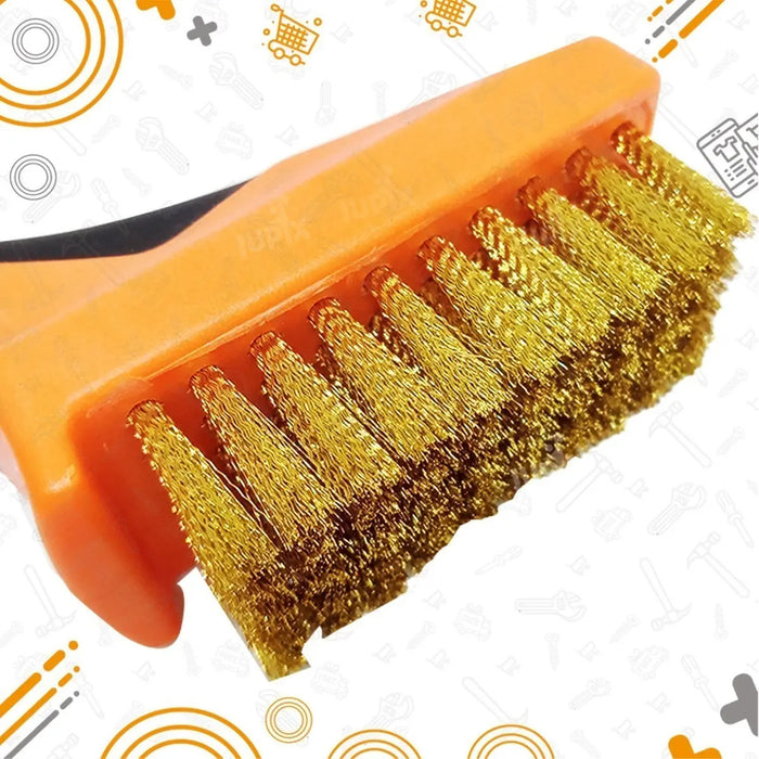 Escobilla con Cerdas de Bronce de 17,5 Cms y Mango de Plástico