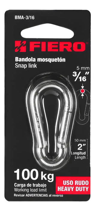 Bandola Acero 3/16' Mosquetón