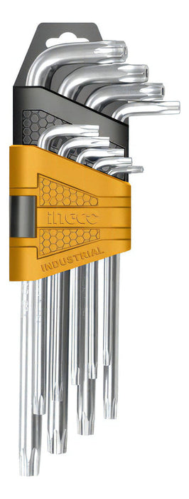 Juego 9 Llaves Torx Cromo Vanadio T10-T50 Ingco