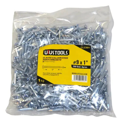 Clavo Concreto Galvanizado 1'' (bolsa 390un 1kg)