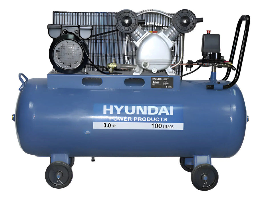 Compresor Hyundai Monofásico 3hp 100l 115psi Correa