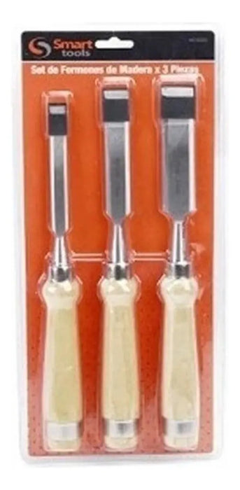 Juego Formones Cinceles de 3 Piezas Mango Madera