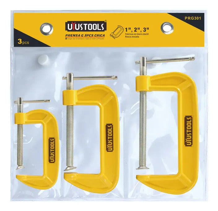 Set 3 Pcs Prensa G 1/2''/3'' Uyustools