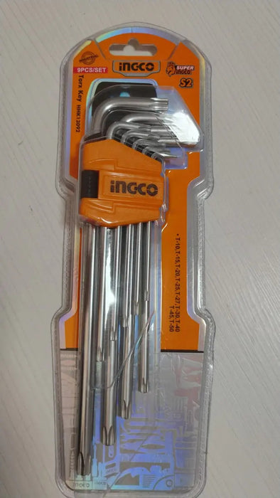 Juego Llaves Allen Estrella Torx 9 Piezas Ingco Hhk13092