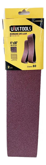 Set 2 Pcs Bandas de Lija 4 x 36 80#