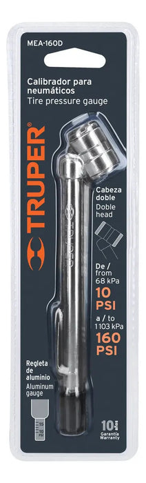 Medidor de Presión 160 Psi Cabeza Doble Truper