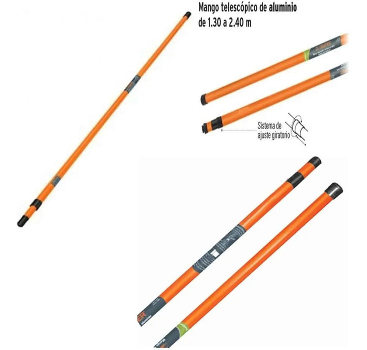 Extensor Mango Telescópico De Aluminio Serrucho Truper 16000 Color Naranja Claro