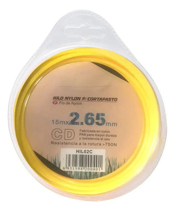 Nylon Orilladora 2,65mm X 15mts Uyustools
