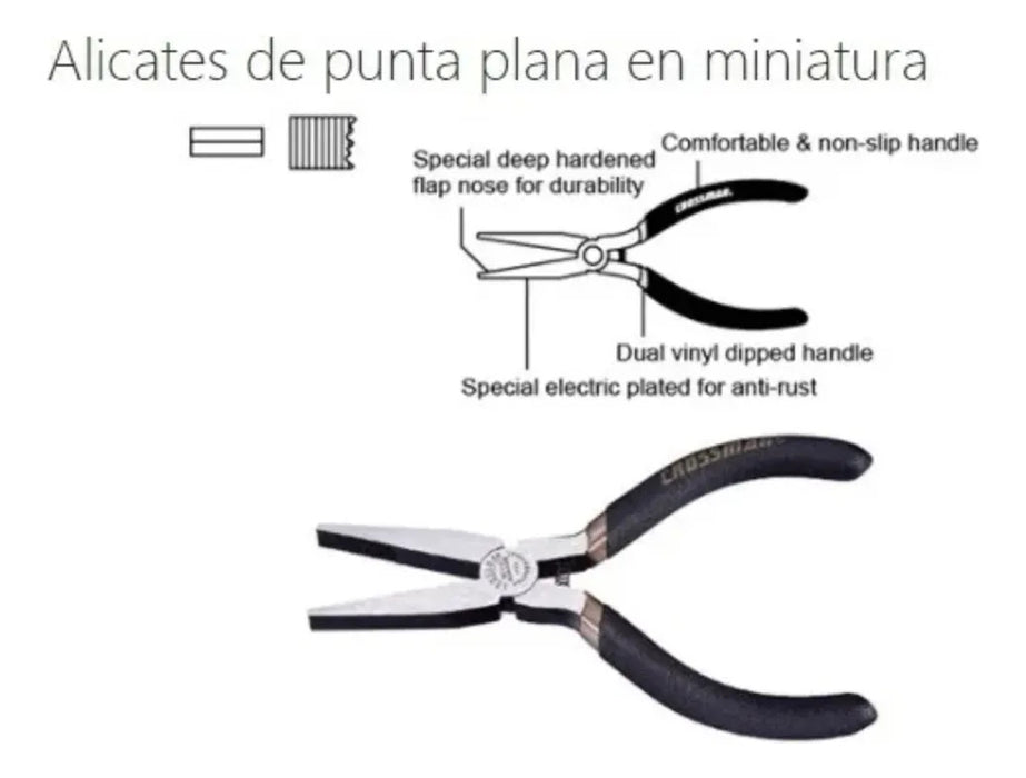 Alicate Punta Plana 4'' Crossman