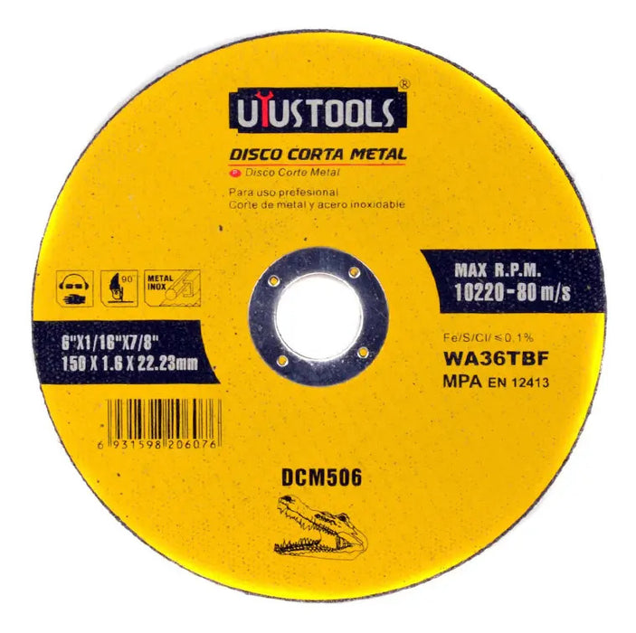 Disco Corte Metal 6" x 1,6 x 22,2 Uyustools