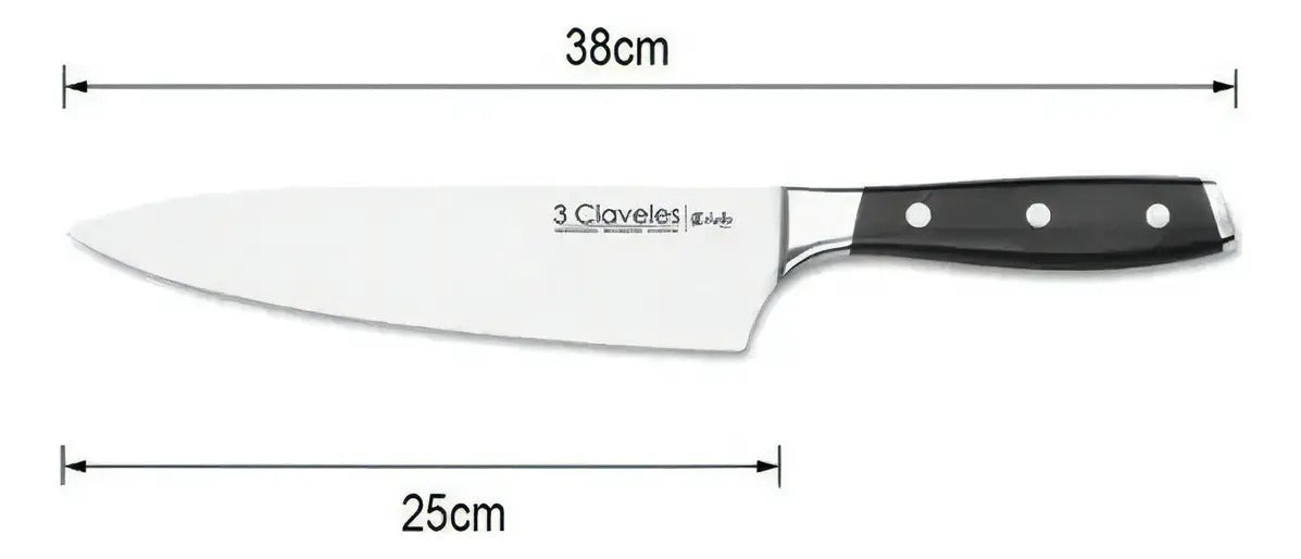 Cuchillo Cocina 25 Cm Forjado Toledo 3 Claveles