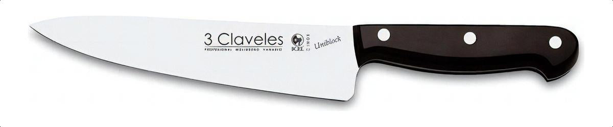 Cuchillo Cocinero 3 Claveles Uniblock 13cm Acero Inox Negro
