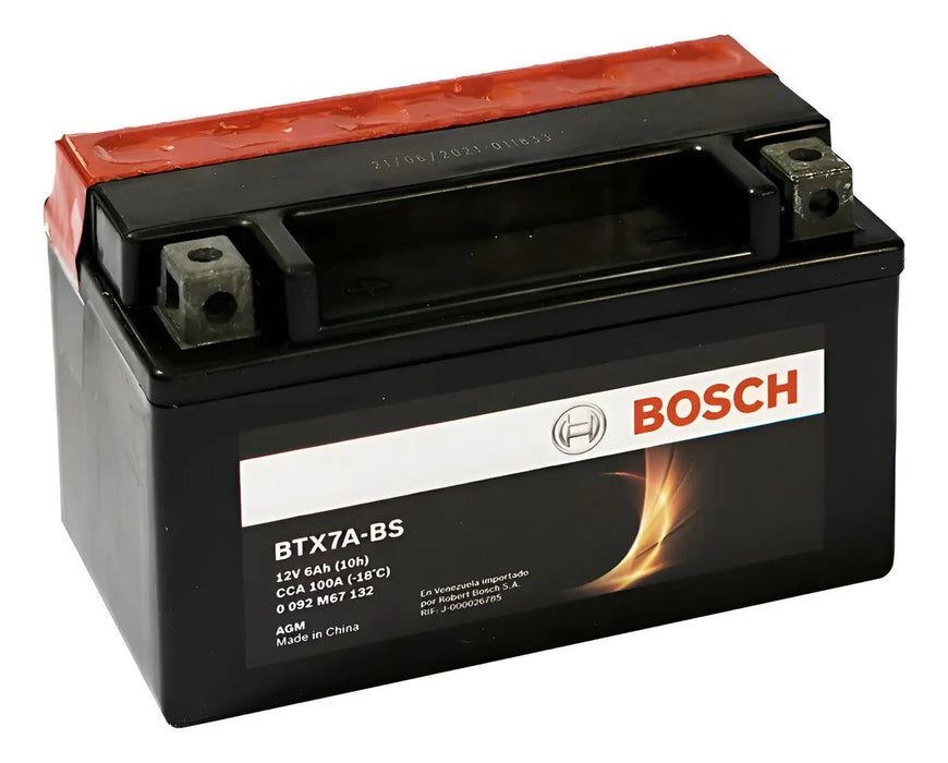 Batería Moto Bosch BTX7A-BS YTX7A-BS 12V 6Ah Scooter