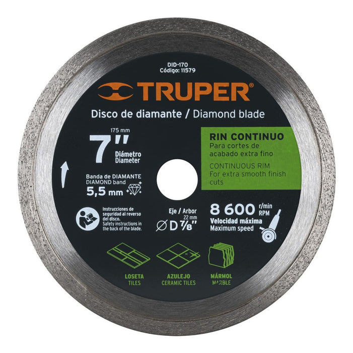 Disco Diamantado Continuo 7 Pulgadas Truper