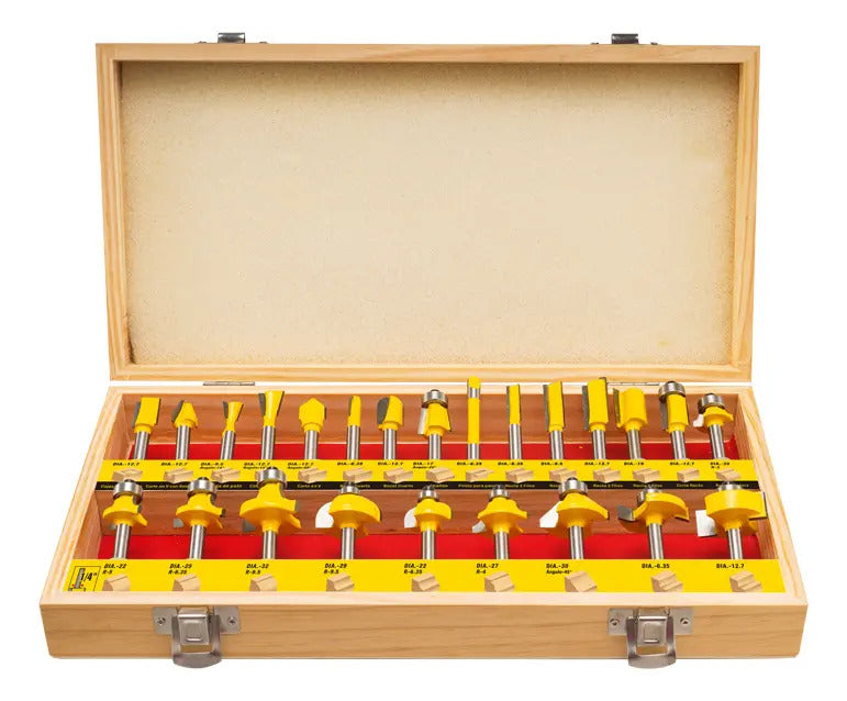 Juego 24 Pcs Fresas 1/4'' Uyustools
