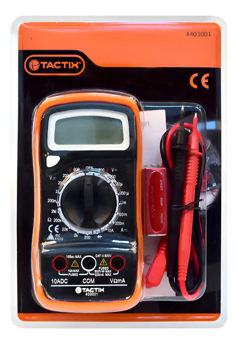 Multímetro Digital Tactix T403001 Voltaje Ca/cc 600v Corriente Cc 10a