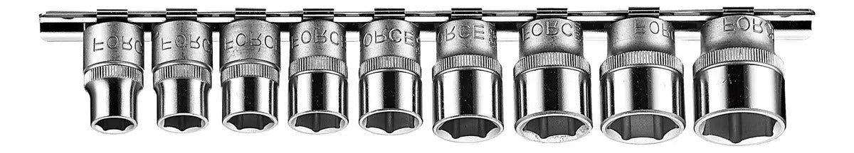 Juego Dados 3/8'' Hexagonales 9 - 19mm 9 Piezas Force