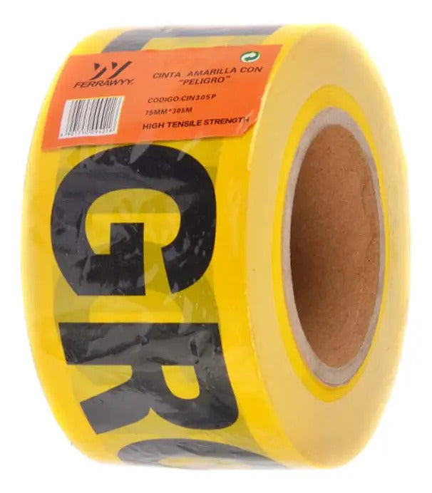 Cinta Peligro Amarilla/negra 75mm X 305m