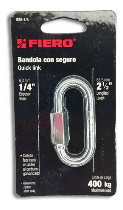 Bandola Acero 1/4'' Seguro