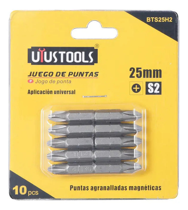 Set 10 Puntas Phillips PH2 25mm S2