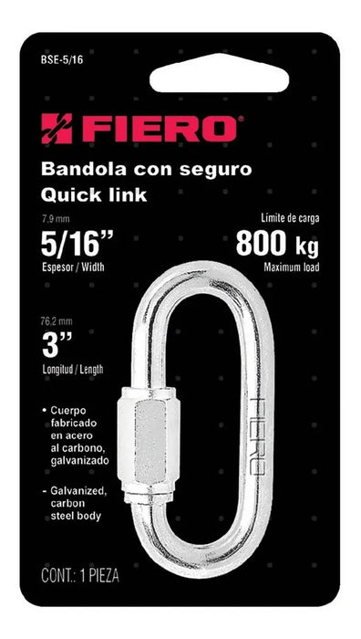 Bandola con Seguro, de Acero, 5/16"