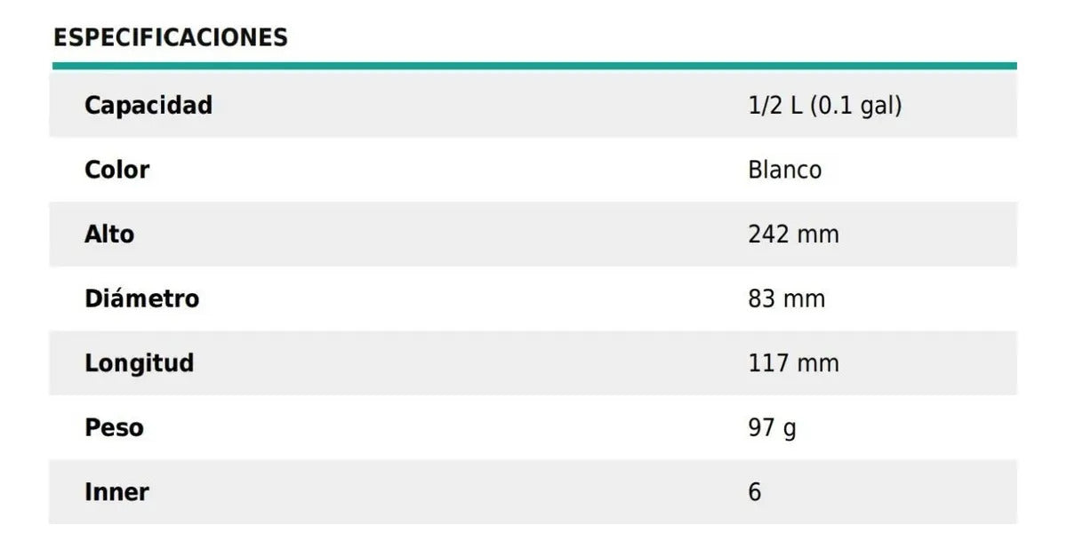Atomizador 1/2 Litro Blanco