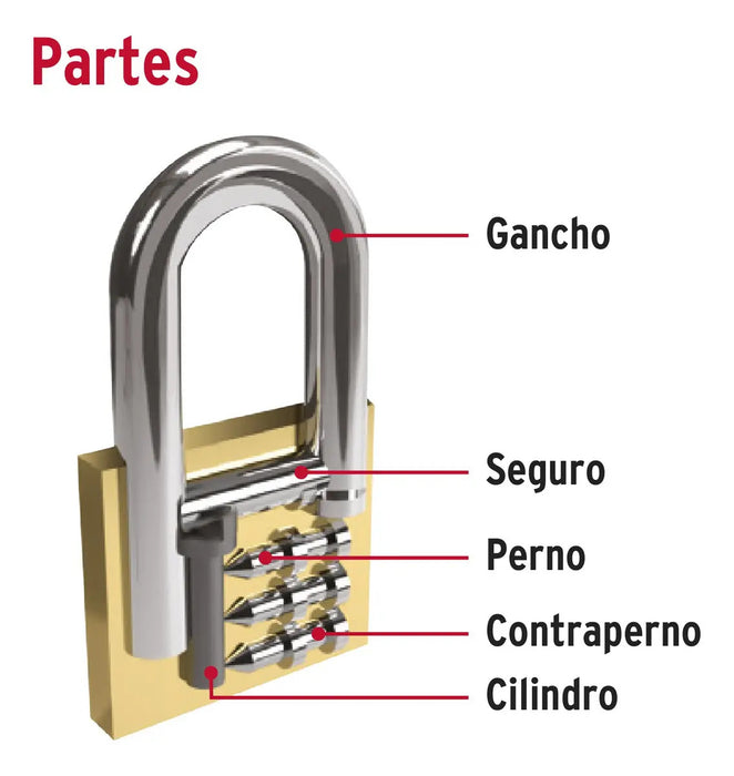 Set 4 Candados 40 Mm Hermex Dorado