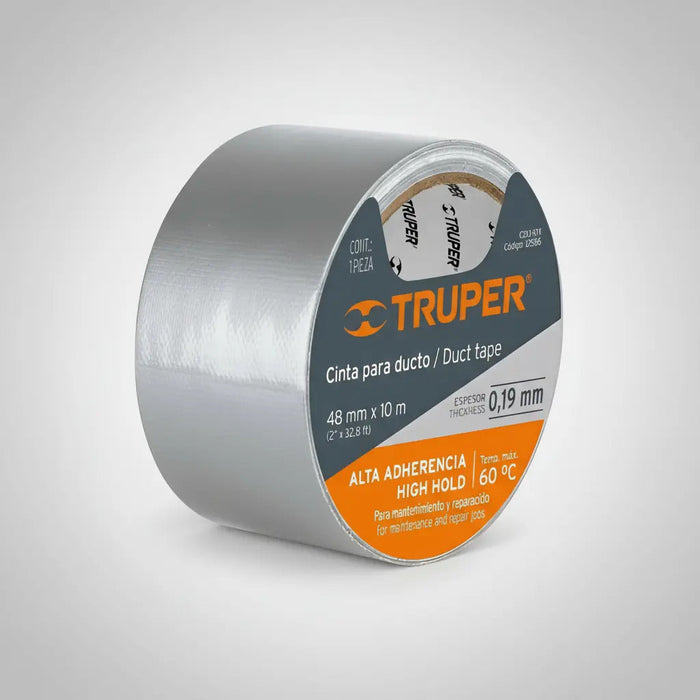 Cinta Truper Para Ductos 10 Metros 0.19 Mm Alta Resistencia Térmica Hasta 60 Grados Perfecta Para Se