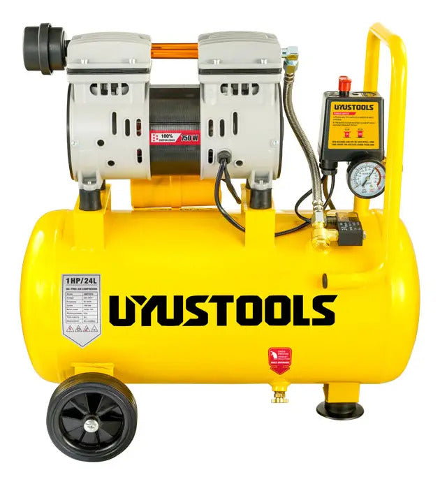 Compresor 24 Lts 1hp 750w Oil-free