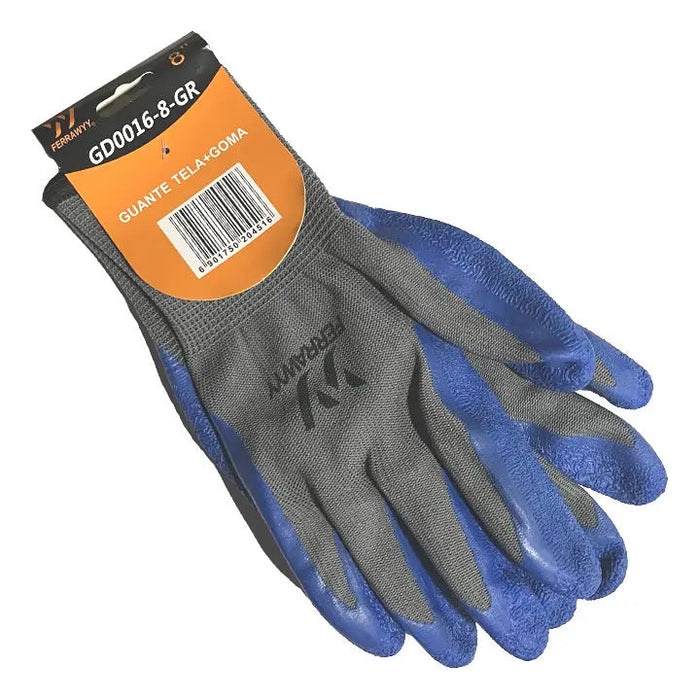 Guante Tela/Goma 8'' Azul