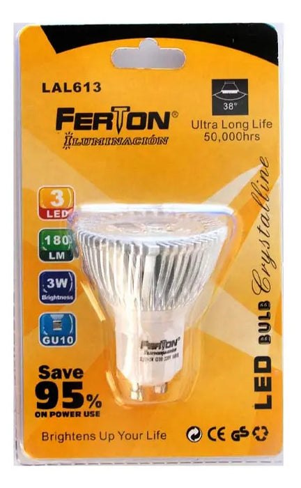 Lámpara LED GU10 3x1W 50x60mm