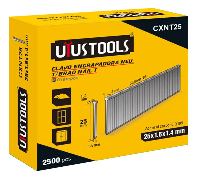 Clavo Engrapadora Neu T/brad Nail T-25mm 2500un/set